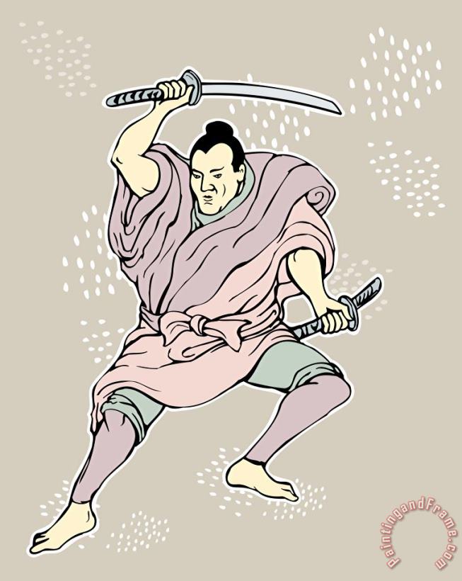 Collection 10 Samurai warrior with katana sword Art Painting