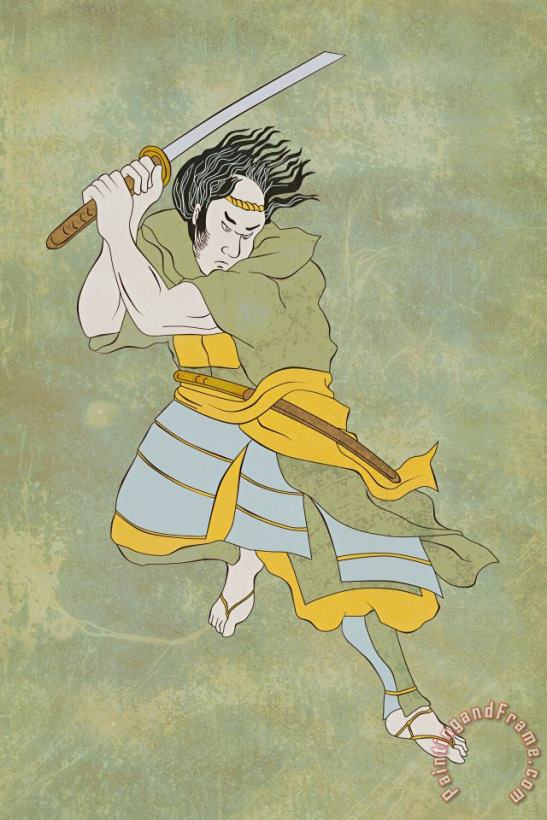 Collection 10 Samurai warrior with katana sword fighting stance Art Painting
