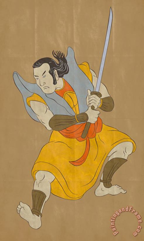 Samurai warrior with katana sword fighting stance painting - Collection 10 Samurai warrior with katana sword fighting stance Art Print