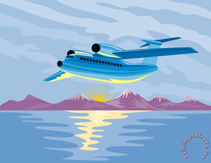 Turbo Jet Plane Retro painting - Collection 10 Turbo Jet Plane Retro Art Print