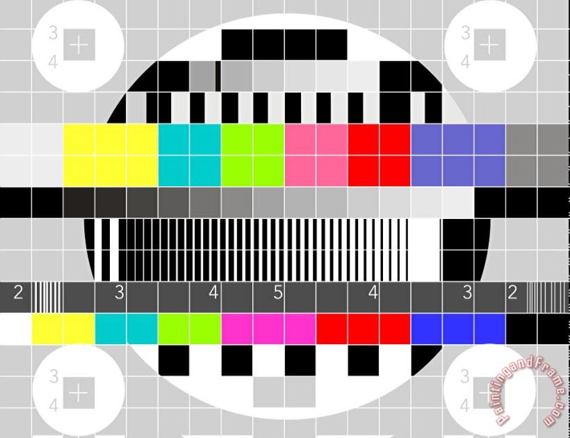 Collection 10 TV multicolor signal test pattern Art Print