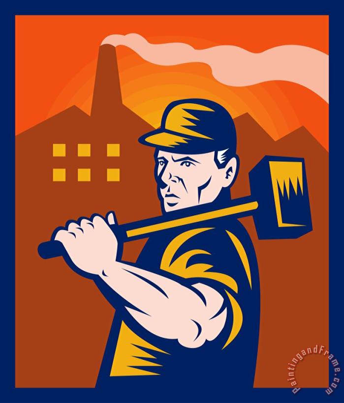 Collection 10 Worker With Sledgehammer Art Print