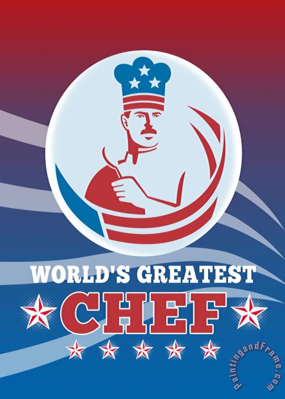 Collection 10 World's Greatest American Chef Greeting Card Poster Art Painting