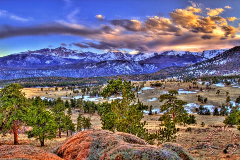 Rocky Mountain Sunset painting - Collection 14 Rocky Mountain Sunset Art Print