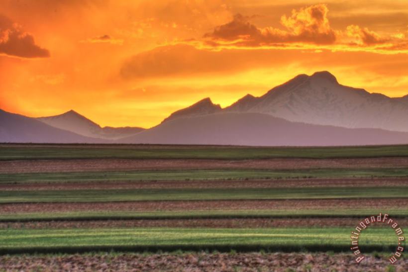 Sunset Over Longs Peak painting - Collection 14 Sunset Over Longs Peak Art Print