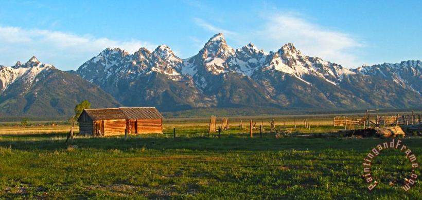 Collection 14 Tetons and Cabin Art Print