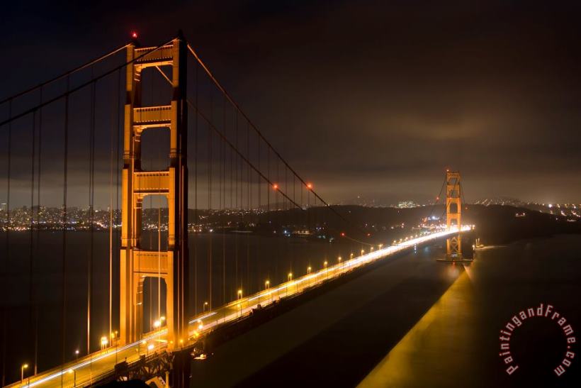 Collection 6 Golden Gate at night Art Print