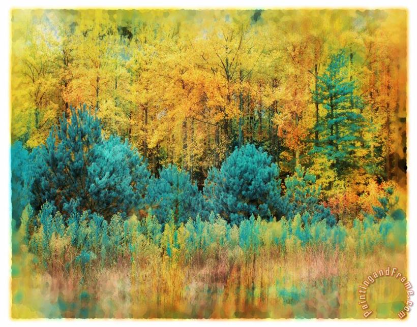 Autumn pines painting - Collection 8 Autumn pines Art Print