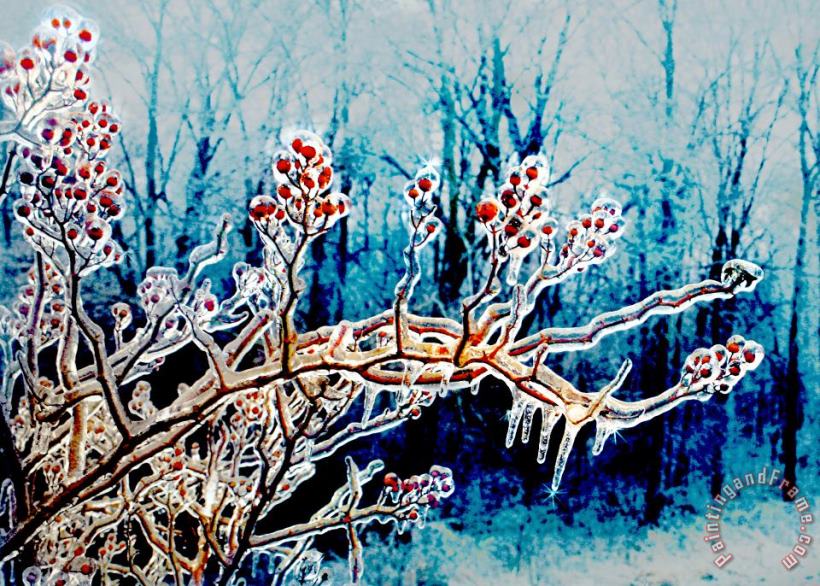 Winter berries painting - Collection 8 Winter berries Art Print
