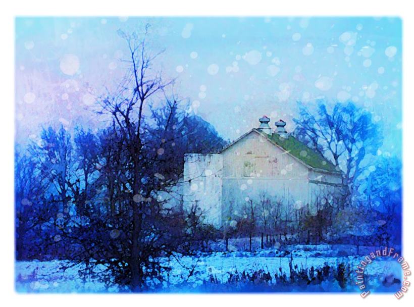Winter blues painting - Collection 8 Winter blues Art Print
