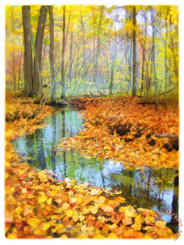 Woodland stream painting - Collection 8 Woodland stream Art Print