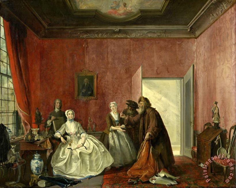 Cornelis Troost The Spendthrift Or The Wasteful Woman, Act Iii, Scene V, From The Play by Thomas Asselijn Art Painting