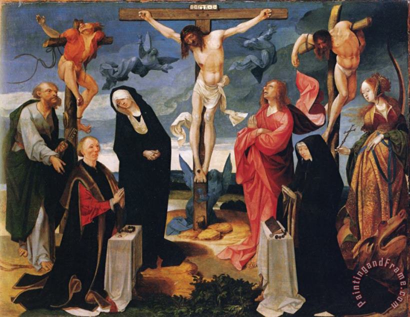 Crucifixion painting - Cornelius Engebrechtsz Crucifixion Art Print
