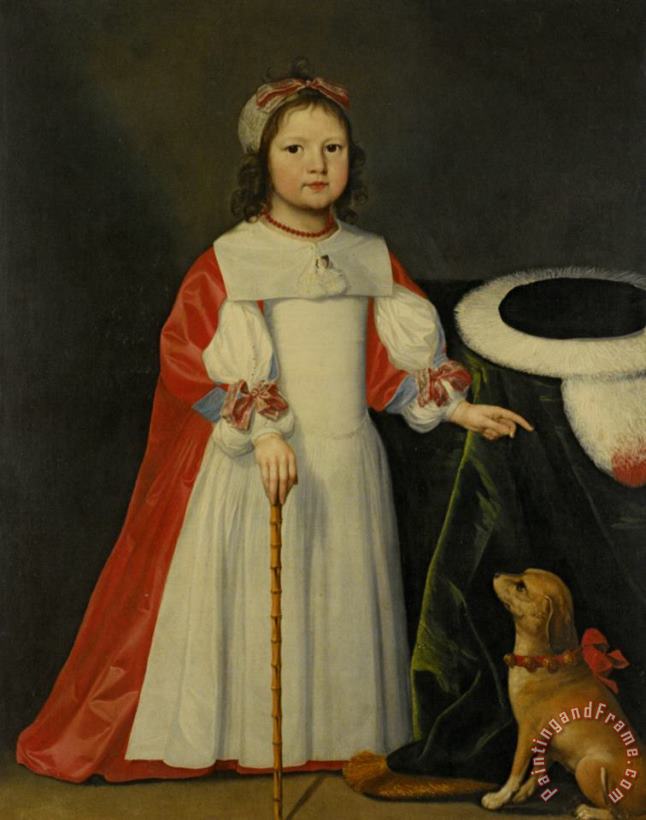 Cornelius Jonson Portrait of a Boy with a Dog Art Painting