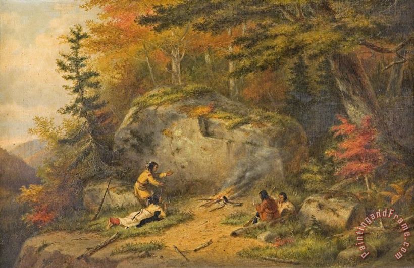 Cornelius Krieghoff Autumn In West Canada Chippeway Indians Art Print