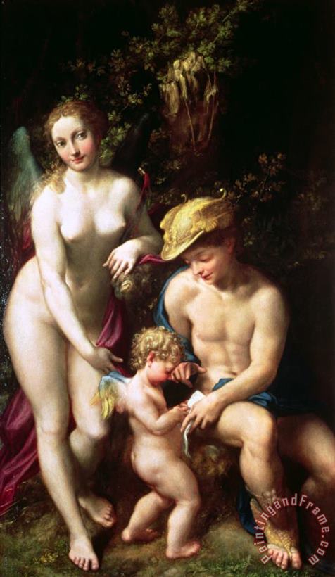 Correggio Venus with Mercury And Cupid ('the School of Love') Art Painting