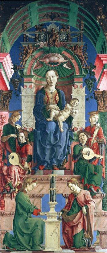 Madonna with The Child Enthroned (panel From The Roverella Polyptych) painting - Cosme Tura Madonna with The Child Enthroned (panel From The Roverella Polyptych) Art Print