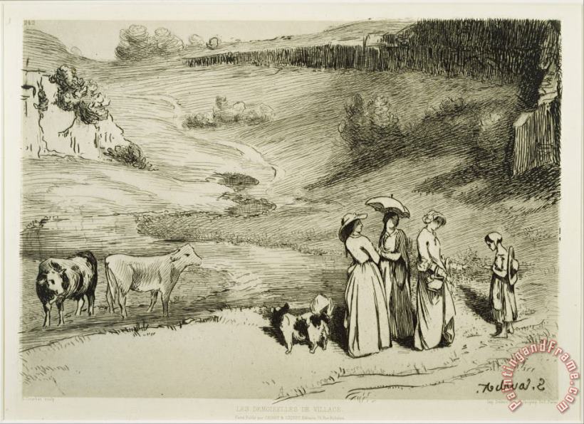 Les Demoiselles De Village painting - Courbet, Gustave Les Demoiselles De Village Art Print