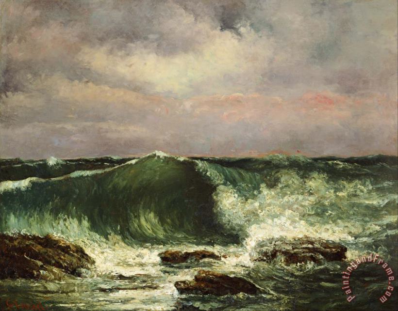 Waves painting - Courbet, Gustave Waves Art Print