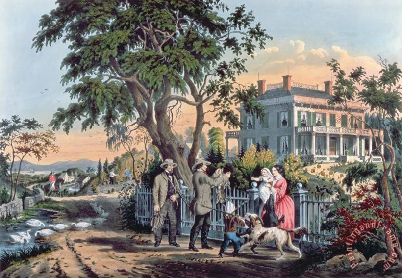Currier and Ives After the Hunt Art Print