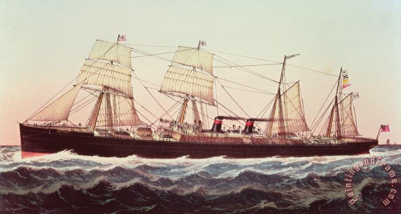Currier and Ives Guion Line Steampship Arizona Of The Greyhound Fleet Art Print