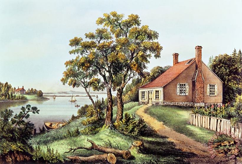 Currier and Ives The Birthplace Of Washington At Bridges Creek Art Painting