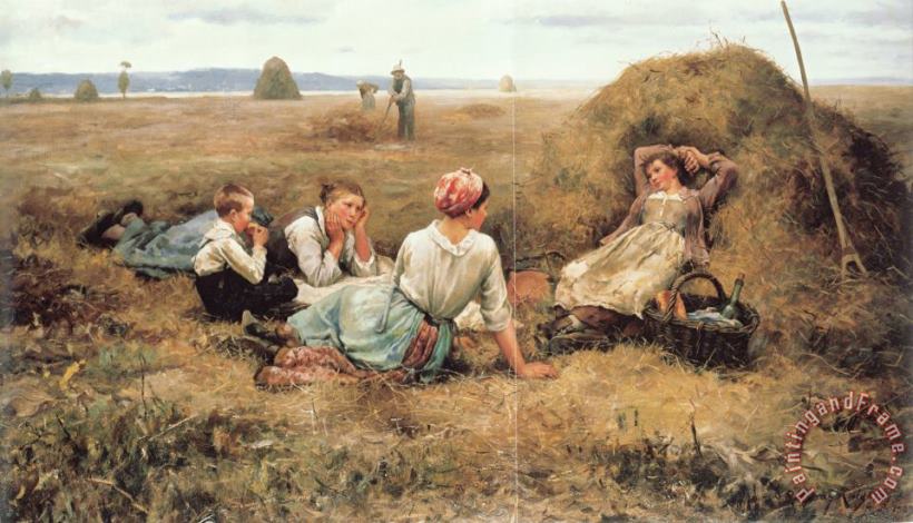 The Harvesters Resting painting - Daniel Ridgway Knight The Harvesters Resting Art Print