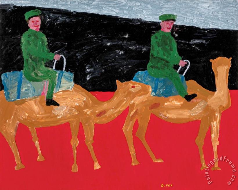 Two Riders with Camels painting - Danny Fox Two Riders with Camels Art Print