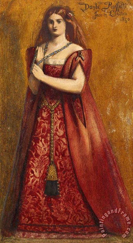 Rosso Vestita (dressed in Red) painting - Dante Gabriel Rossetti Rosso Vestita (dressed in Red) Art Print