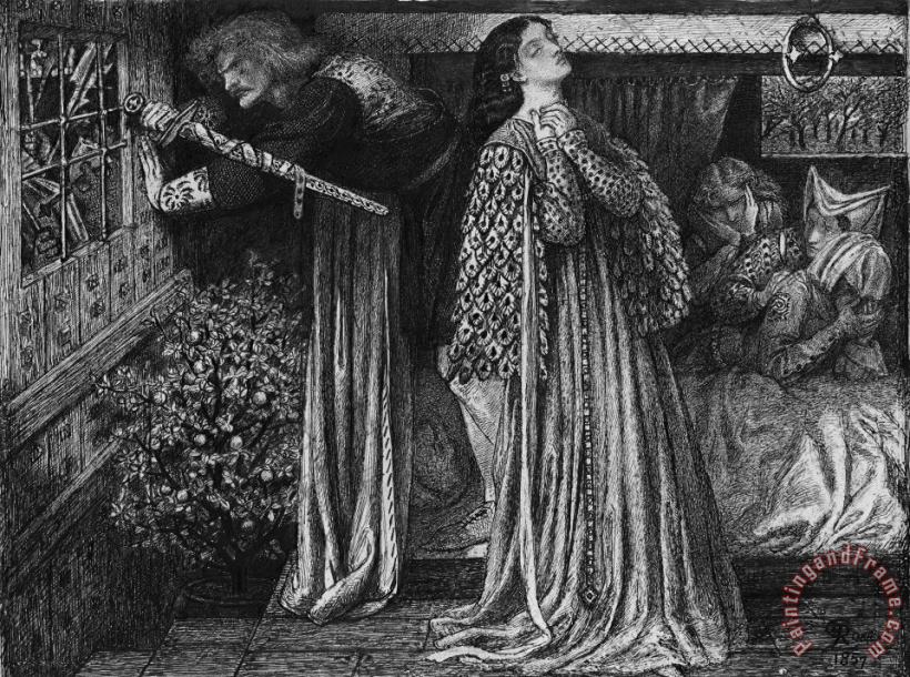 Sir Launcelot in The Queen's Chamber painting - Dante Gabriel Rossetti Sir Launcelot in The Queen's Chamber Art Print