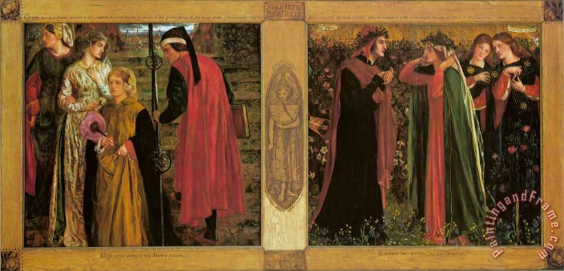 The Salutation of Beatrice painting - Dante Gabriel Rossetti The Salutation of Beatrice Art Print