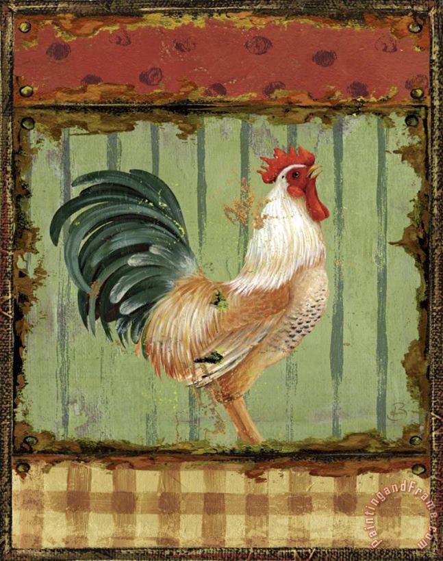Rooster Portraits III painting - Daphne Brissonnet Rooster Portraits III Art Print