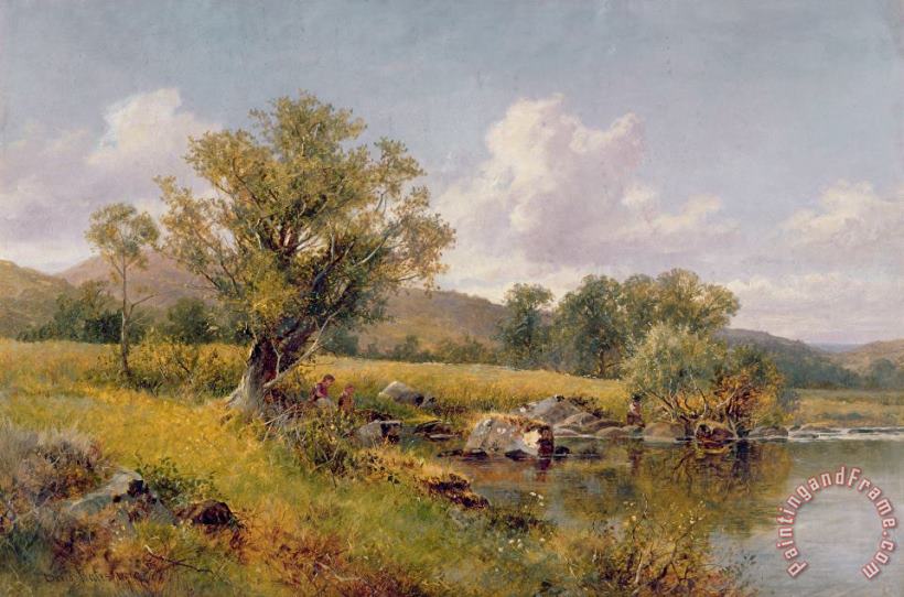 David Bates A River Landscape Art Print