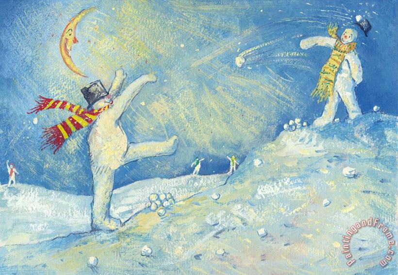 Snowmen's Midnight Fun painting - David Cooke Snowmen's Midnight Fun Art Print