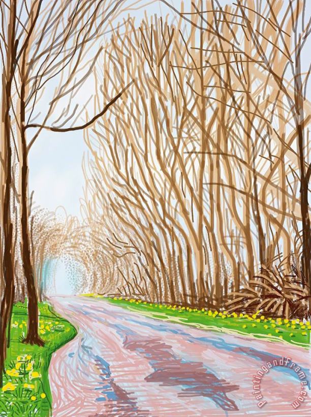 1 April, From The Arrival of Spring in Woldgate, East Yorkshire in 2011 (twenty Eleven), 2011 painting - David Hockney 1 April, From The Arrival of Spring in Woldgate, East Yorkshire in 2011 (twenty Eleven), 2011 Art Print