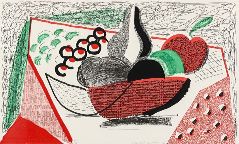 David Hockney Apples, Pears & Grapes, 1986 Art Print