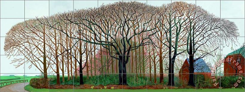 David Hockney Bigger Trees Near Warter Or Ou Peinture Sur Le Motif Pour Le Nouvel Age Post Photographique, 2007 Art Painting