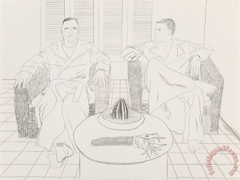 David Hockney Christopher Ischewood And Don Bacardy, 1976 Art Painting