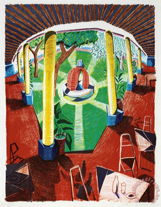 David Hockney View of Hotel Well Iii, From Moving Focus, 1984 85 Art Print