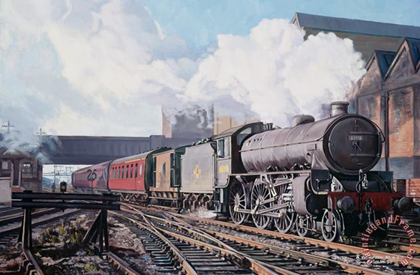 A 'thompson' B1 Class Moving Empty Stock On A Cold February Morning painting - David Nolan A 'thompson' B1 Class Moving Empty Stock On A Cold February Morning Art Print