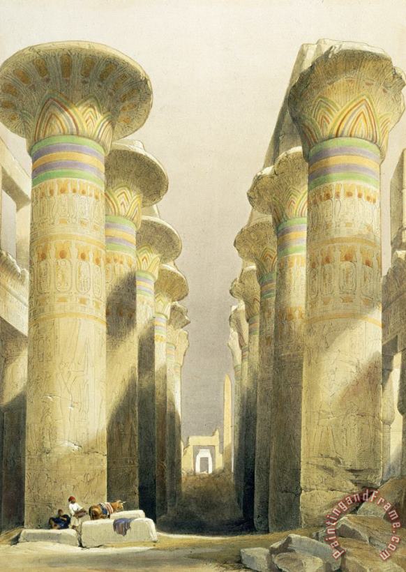 David Roberts Central Avenue Of The Great Hall Of Columns Art Painting