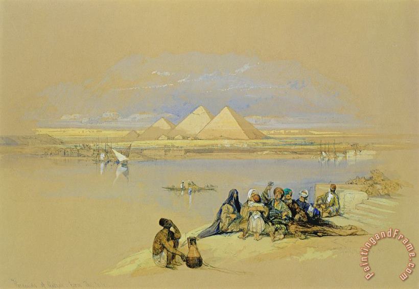 David Roberts The Pyramids at Giza near Cairo Art Painting