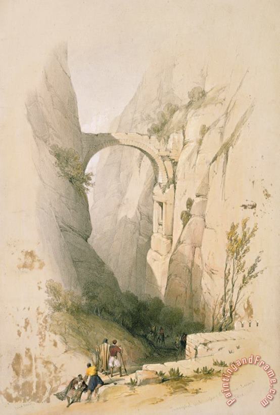Triumphal Arch Crossing The Ravine Leading To Petra painting - David Roberts Triumphal Arch Crossing The Ravine Leading To Petra Art Print
