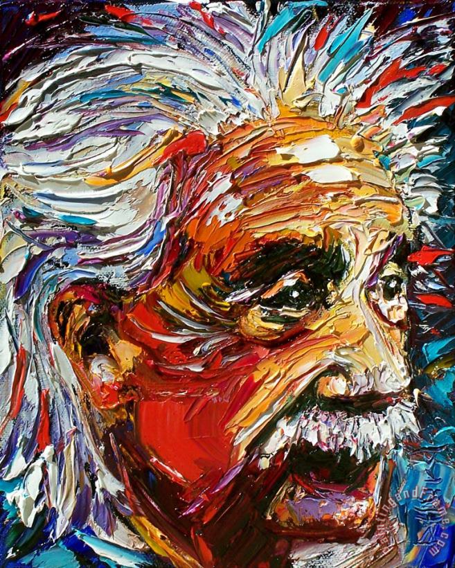 Albert Einstein painting - Debra Hurd Albert Einstein Art Print