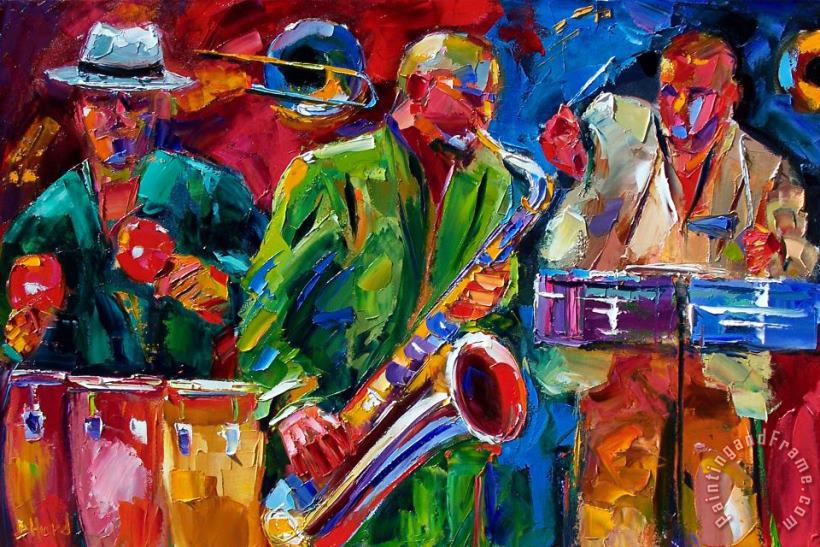 Hot Cuban Jazz painting - Debra Hurd Hot Cuban Jazz Art Print