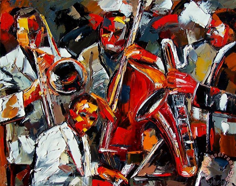 Jazz Brothers painting - Debra Hurd Jazz Brothers Art Print
