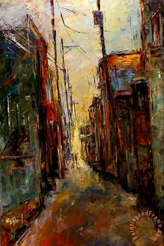 Sounds In The Alley painting - Debra Hurd Sounds In The Alley Art Print