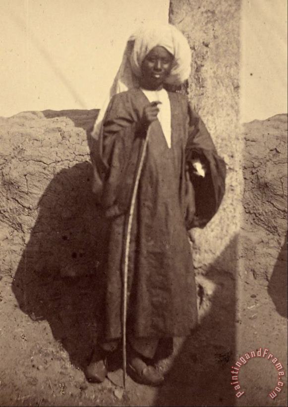 Despoineta (portrait of a Young Native Man Standing Against a Pillar) Art Print