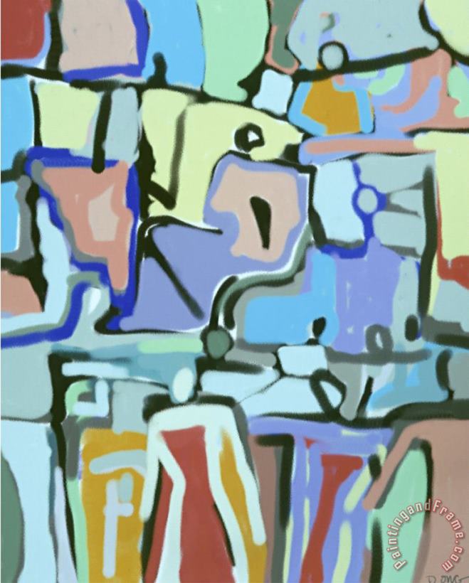 Abstract Crowd painting - Diana Ong Abstract Crowd Art Print