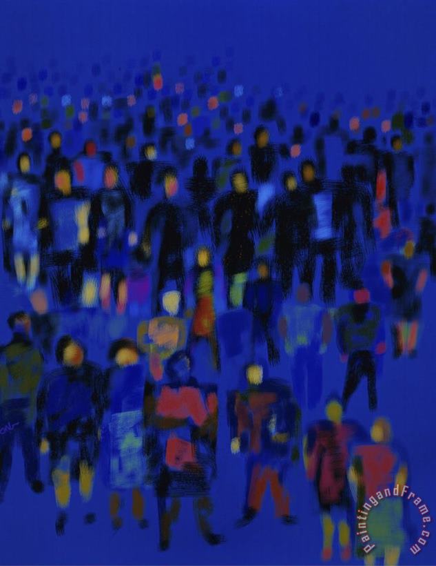 Crowd painting - Diana Ong Crowd Art Print